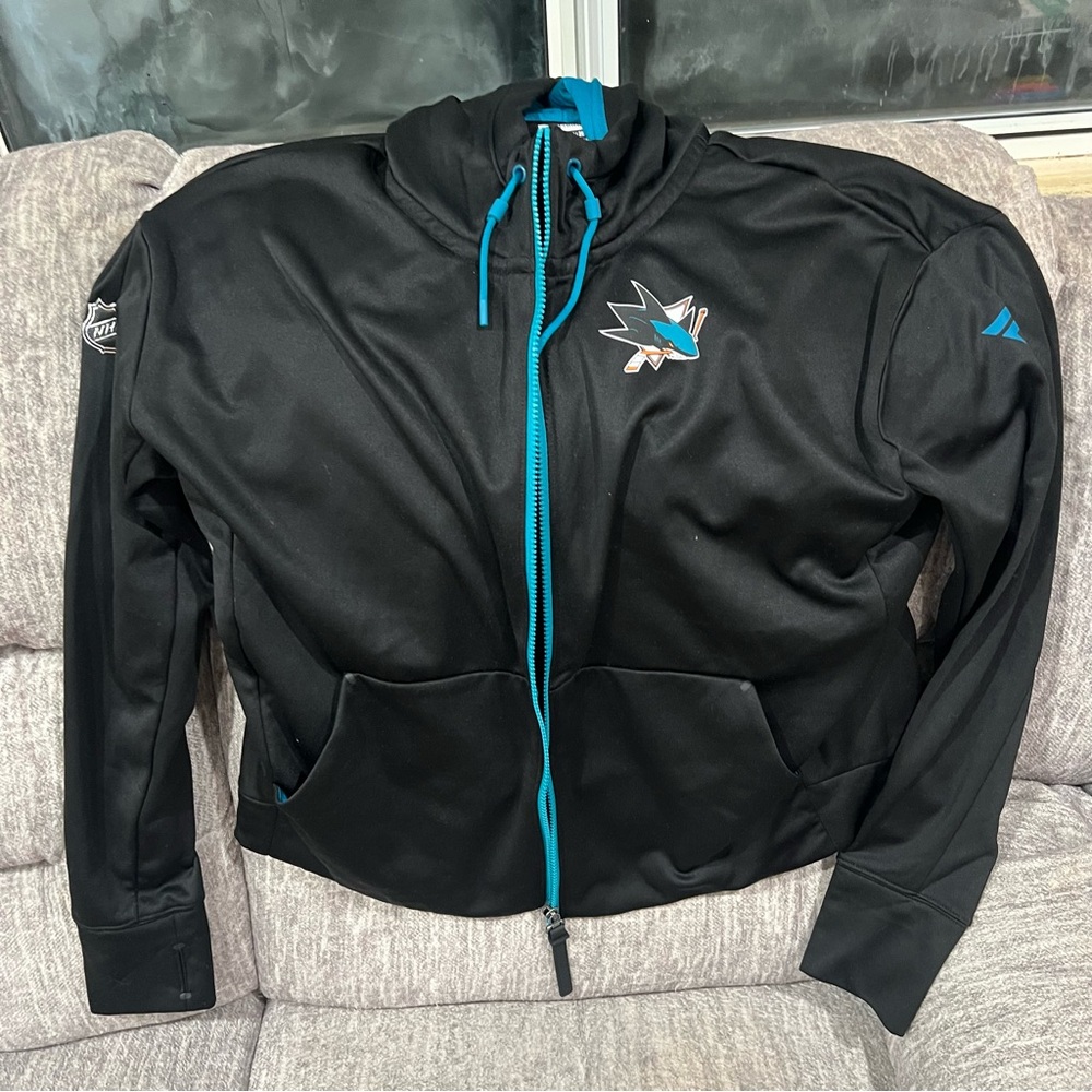 San Jose Sharks Fanatics Authentic Pro Rink Fleece Full-Zip Jacket -Kids Sz 2XL